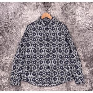 Levis Made & Crafted Shirt Medium Mens Indigo Blue Woven Long Sleeve Button